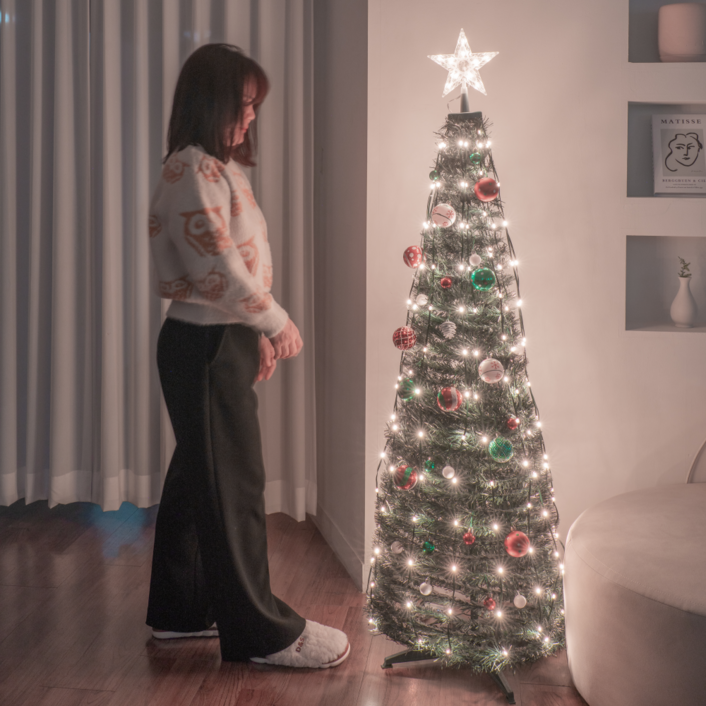 루비로즈 원터치 접이식 크리스마스 트리 휴대용 LED조명