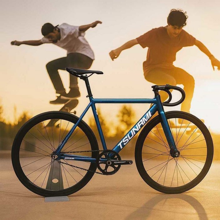 쓰나미픽시 카멜레온 경량 사이클 SNM100 완성차 앞뒤브레이크포함 경주용