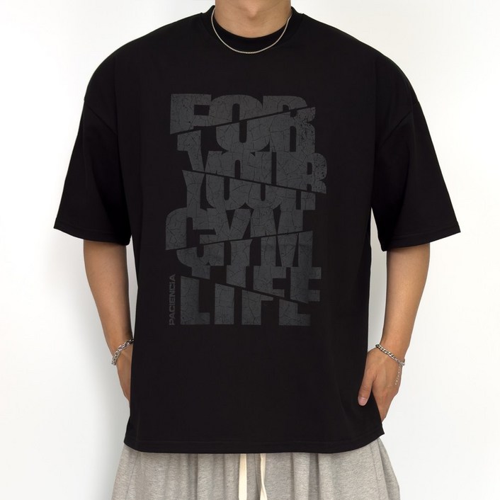 PACIENCIA Crack Mode 오버핏 반팔 티셔츠