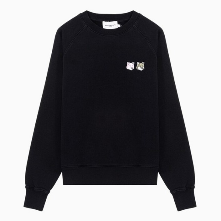 [명품][명품] 22FW 메종키츠네 모노크롬 더블 폭스 헤드 패치 블랙 여성 맨투맨