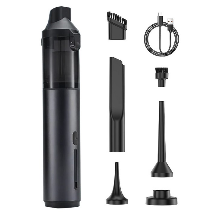 PCMOS 차량용 충전식 브러시리스 모터 진공 청소기, 회색