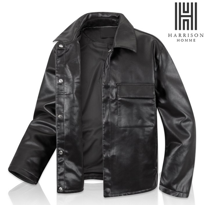 해리슨 포켓 포인트 오버핏 가죽 카라 자켓 P223 KTO1145