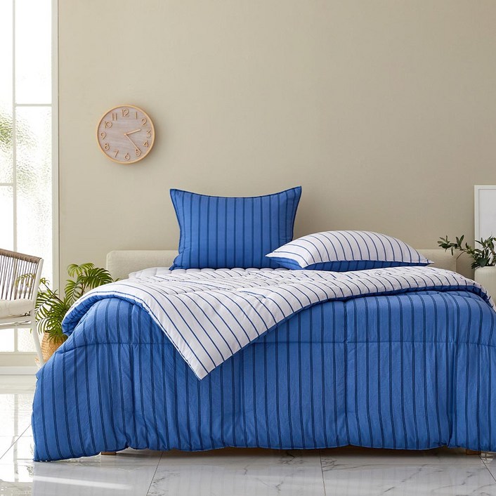 MODERN HOUSE 중계점 소프트워싱 리버시블 퀸 차렵이불 프렌치블루  CV0224151
