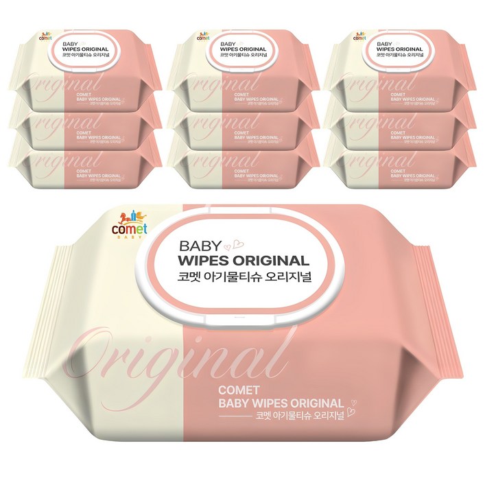 코멧 오리지널 유아용 아기물티슈 캡형