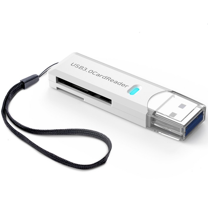 구스페리 USB 3.0 SD  TF 카드 리더기, USB 3.0 SD  TF, 화이트, 1개