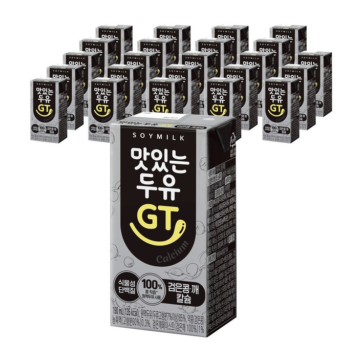 맛있는두유GT 검은콩 깨 칼슘, 190ml, 24개 맛있는두유GT 검은콩 깨 칼슘, 190ml, 24개