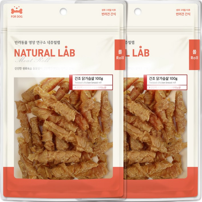 네츄럴랩 건조 롤 강아지간식, 닭가슴살, 100g, 2개