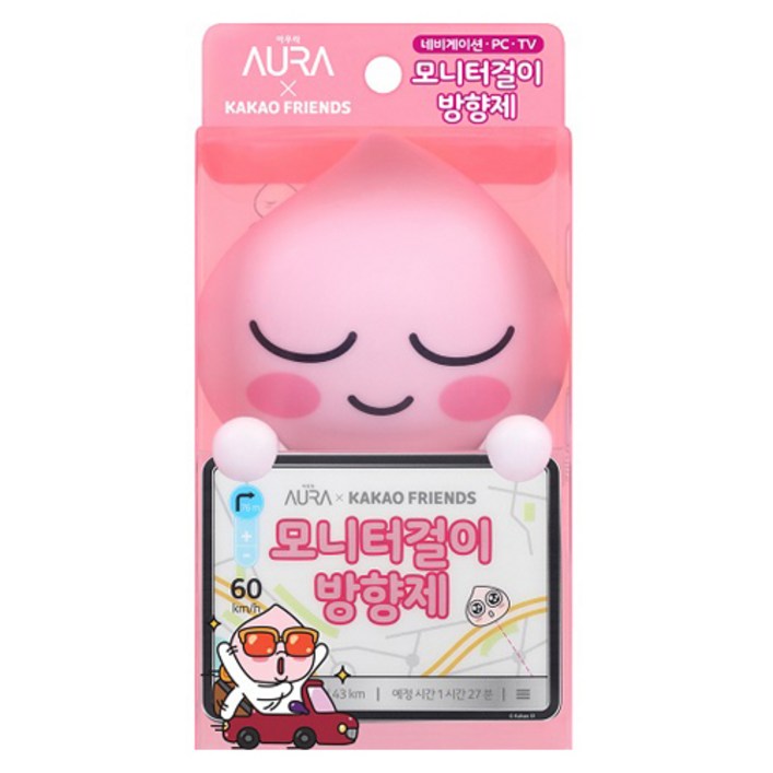 아우라 카카오프렌즈 모니터걸이 방향제 어피치 윌유메리미향