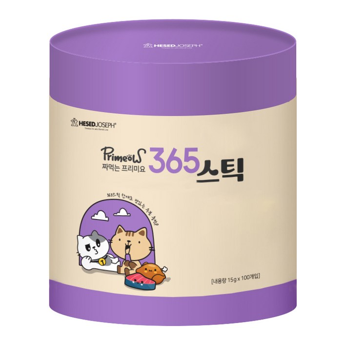 프리미요 고양이 짜먹는 365스틱 콤보 간식 100p, 1개, 눈건강관절건강면역건강장건강, 혼합맛참치닭고기