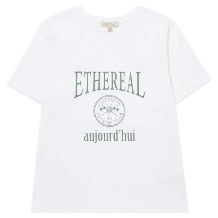 플라스틱아일랜드 여성용 실켓터치 레터링 티셔츠 PQ7CH361