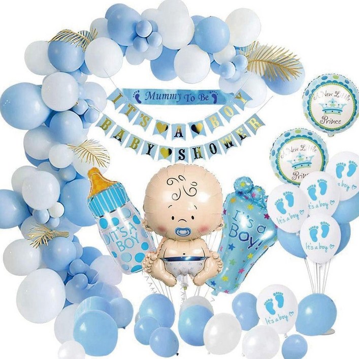 뷰라뷰 베이비샤워 남아 여아 파티 풍선 세트, 블루, 1세트
