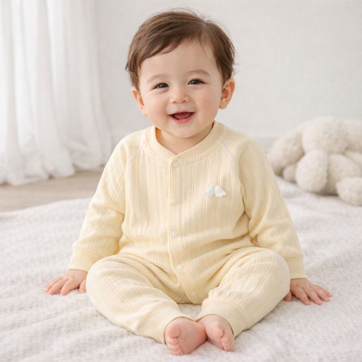 베베니즈 유아용 아기천사날개 순면 긴팔 우주복