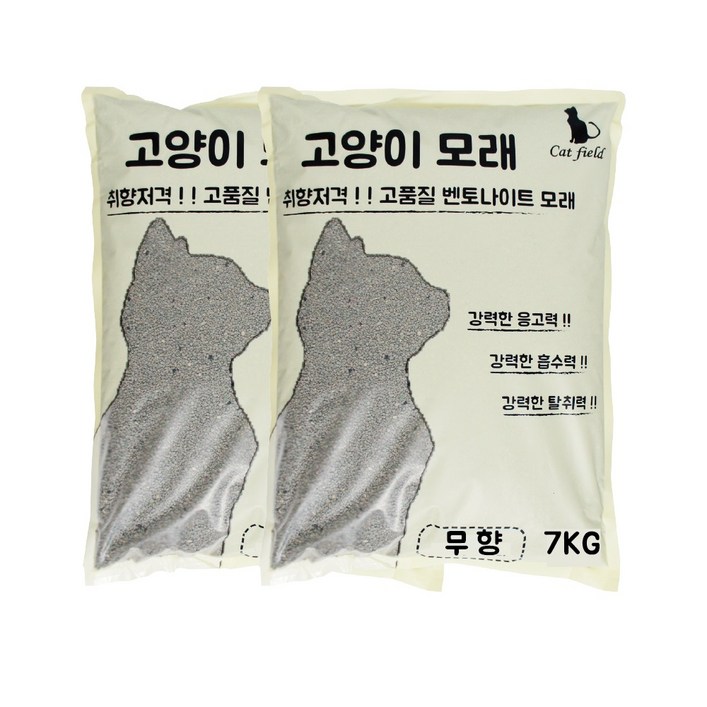 캣필드 벤토나이트 고양이모래 무향, 10L, 2개, 무향 캣필드 벤토나이트 고양이모래 무향, 10L, 2개, 무향