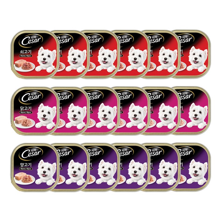 시저 1세 이상 강아지 베스트 버라이어티팩 주식캔