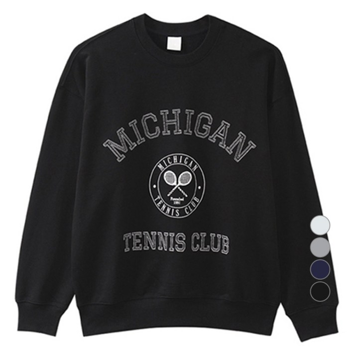 조군샵 남성용 영문 자수 오버핏 맨투맨 T7525