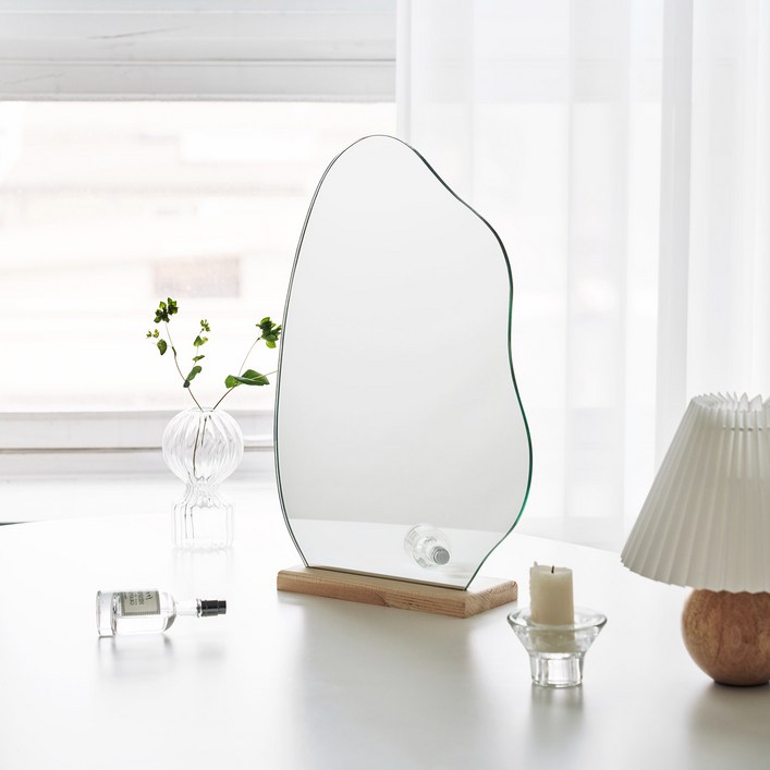 웨이브 데코 탁상거울 M