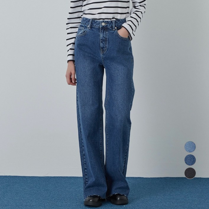 ELLE PARIS 와이드핏 부츠컷 데님 팬츠 ELLE PARIS 와이드핏 부츠컷 데님 팬츠