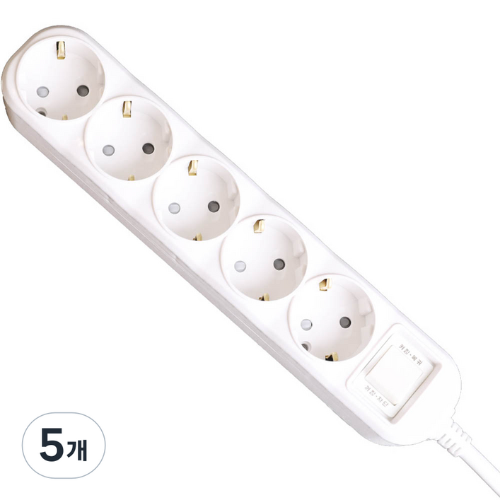 오성정밀 접지 스위치 멀티탭 5구, 1.5m, 단일 색상, 5개