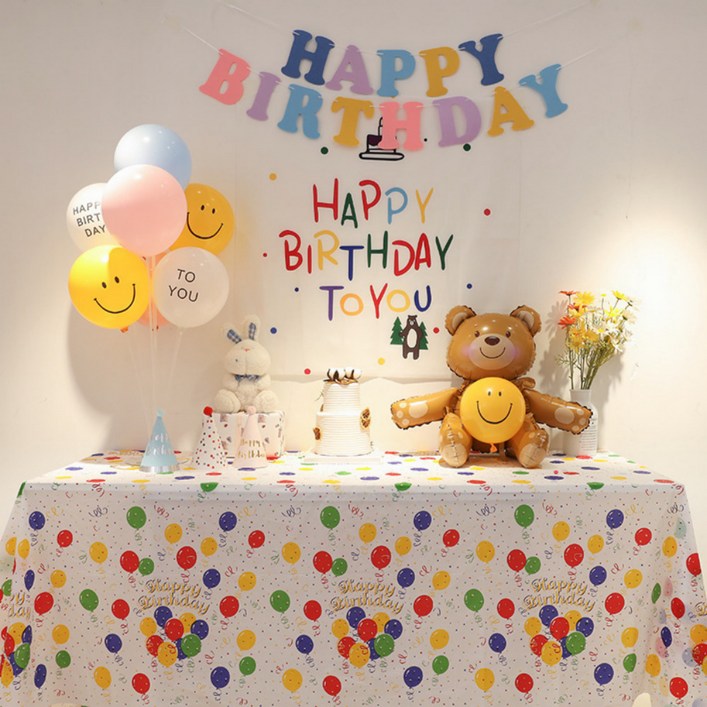 미니모 생일 파티 테이블 식탁보