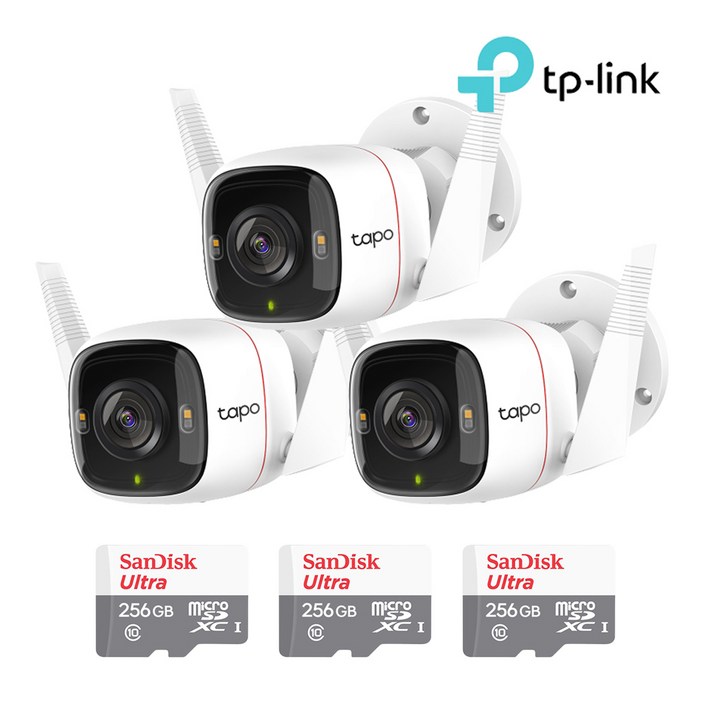 TP-Link Tapo C320WS＋256GB Micro SD카드 3팩 CCTV 세트