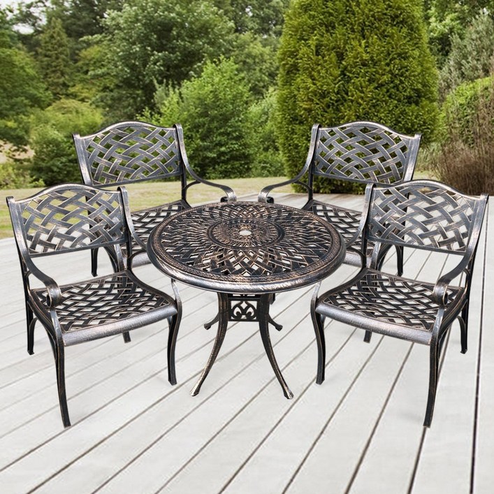 체어팩토리 도미닉 4인용 카페 정원 테라스 주물 야외 테이블세트