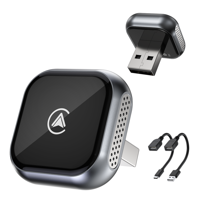 NICESUN 미니 무선 스마트 자동차 어댑터 애플 카플레이 안드로이드 오토 2 in 1 플러그 앤 플레이 M2, 블랙