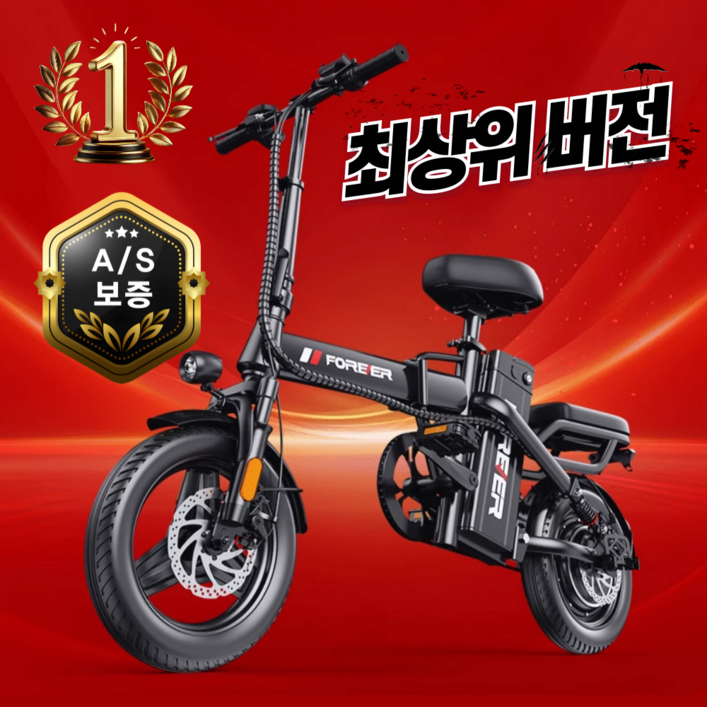 볼쳐 전기자전거 접이식 전동 배달 출퇴근 pas 미니 mtb 2인용 48V, 모던 블랙, 경량스틸