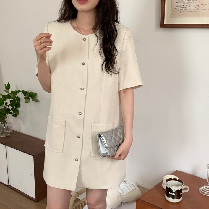 유유라키 배색 자켓 미니 원피스 유유라키 배색 자켓 미니 원피스