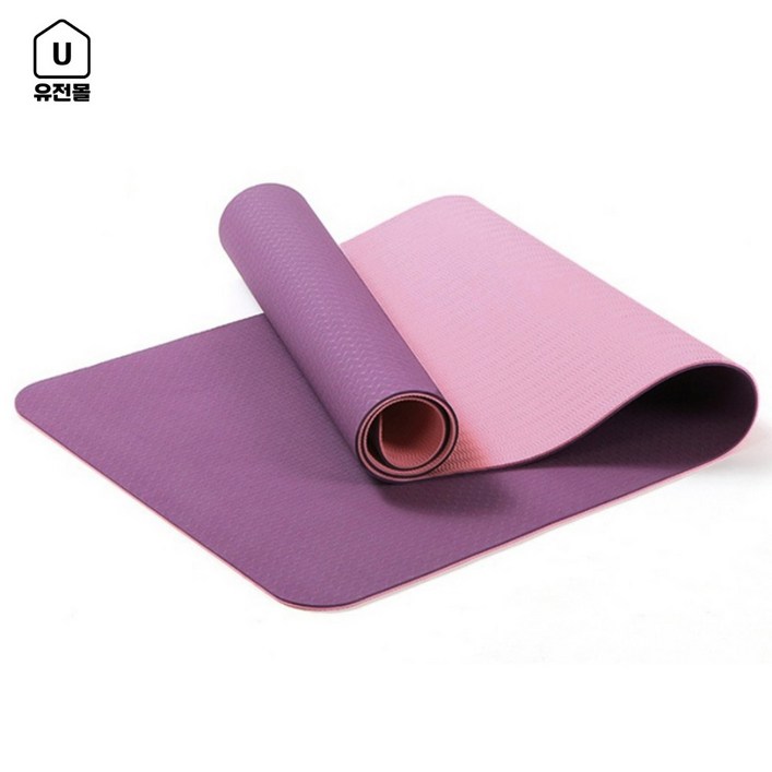 6MM 컬러 양면 편안한 TPE 친환경 운동 요가매트  대형 바닥패드 헬스매트 접이식 스트레칭