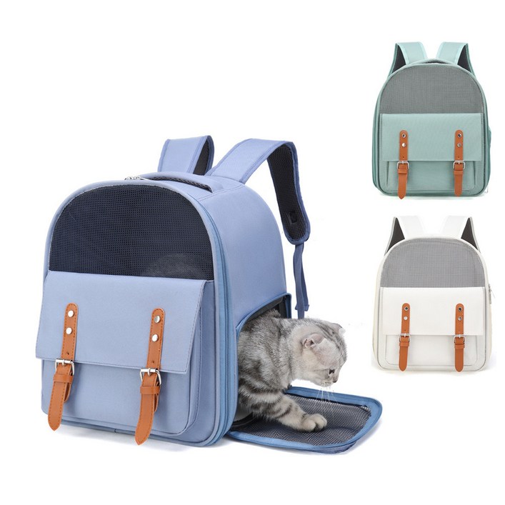 디멘 애완동물 고양이 강아지 이동장 산책 백팩가방, 베이지색상