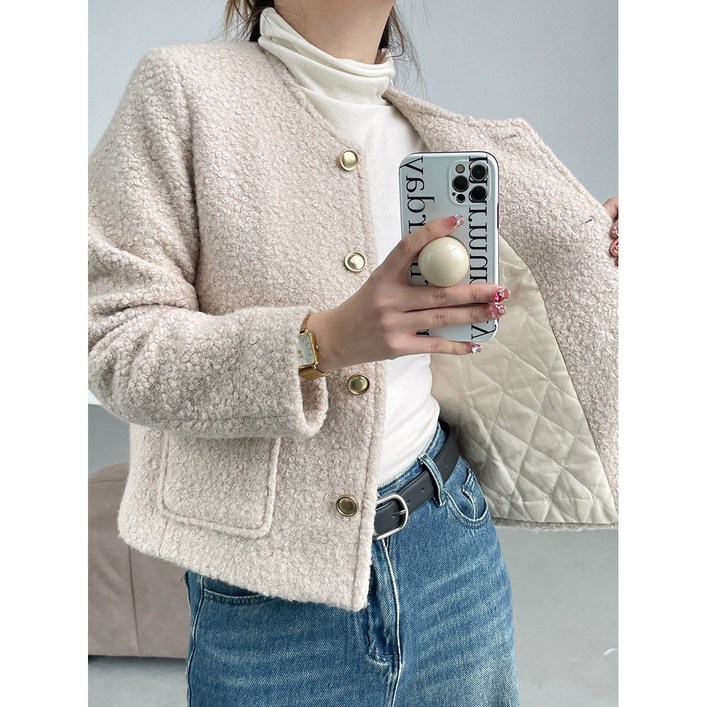 노카라 라운드 부클 자켓 S2411001