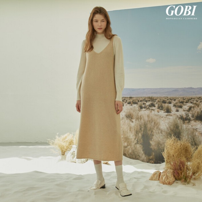 런칭가259000원고비GOBI 캐시미어 100 홀가먼트 슬립 원피스