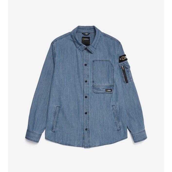 내셔널지오그래픽 NATIONAL GEOGRAPHIC 소매포켓 데님셔츠 N221MSH010 1218685