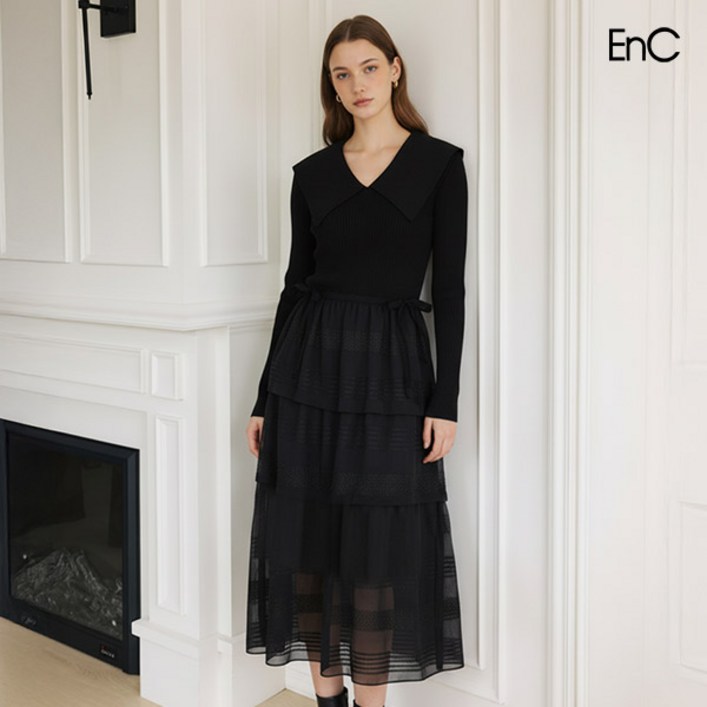 ENC니트 티어드 원피스 ENOW24T53W