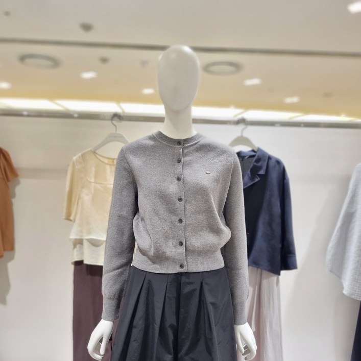 AK플라자 올리브데올리브 올리브데올리브 라운드 넥 베이직 니트 가디건 OK5XD26