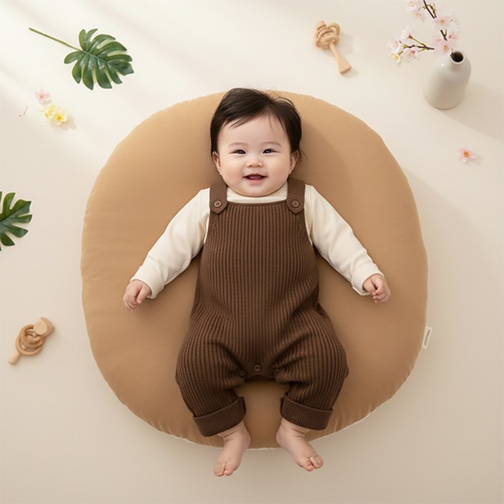 몽실이 데일리 니트 멜빵 우주복 봄 외출복 유아동 실내복