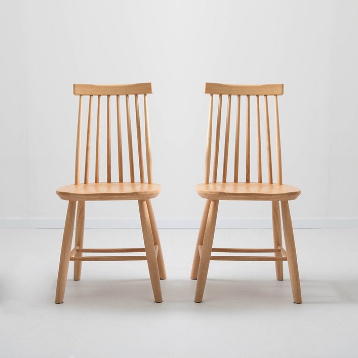 라움에스알 애플체어 식탁의자 원목의자 카페체어, 2개, 내추럴