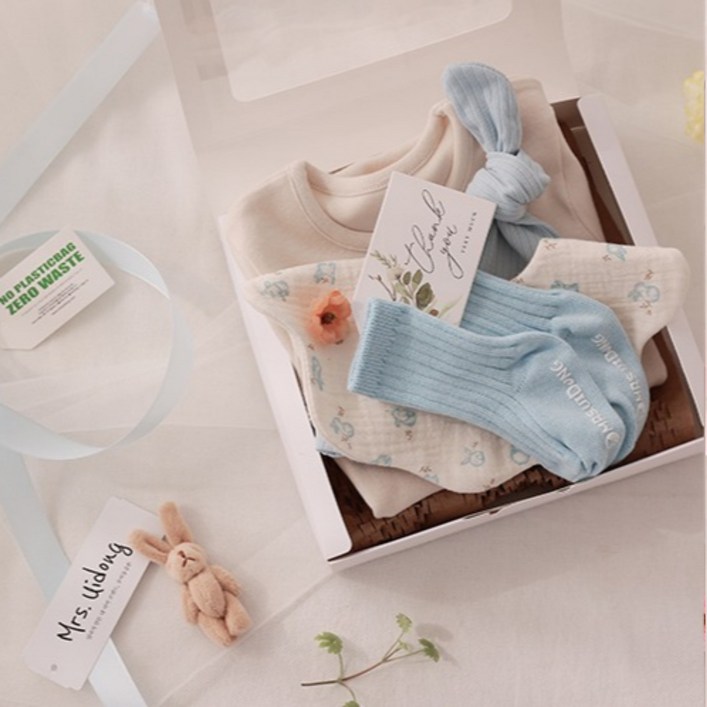 출산백일선물 우이동금손 리틀래빗 5종선물세트 선물포장