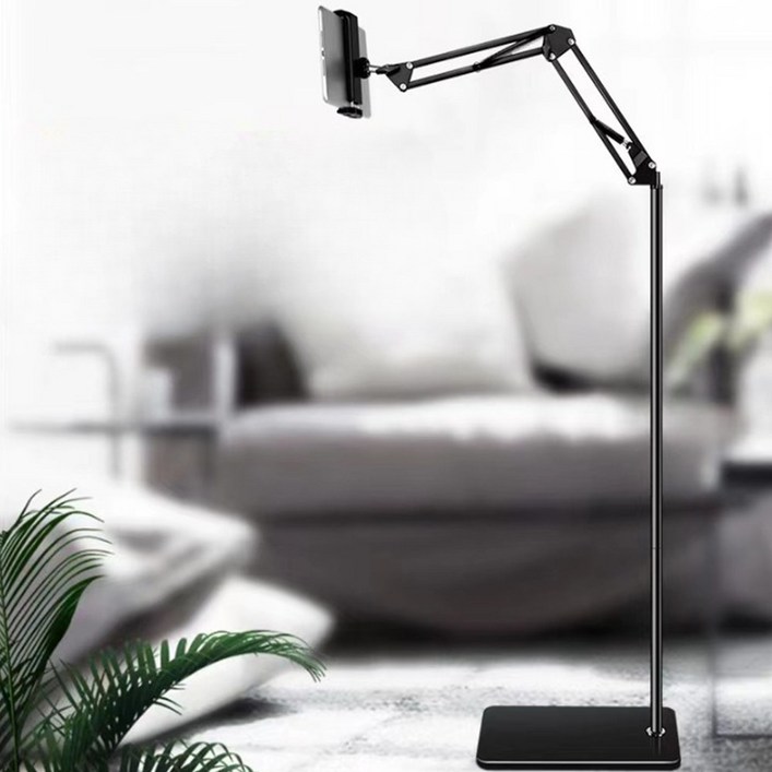 로즈바운드 140cm 태블릿 자바라 스탠드 핸드폰 거치대, 블랙, 단일상품