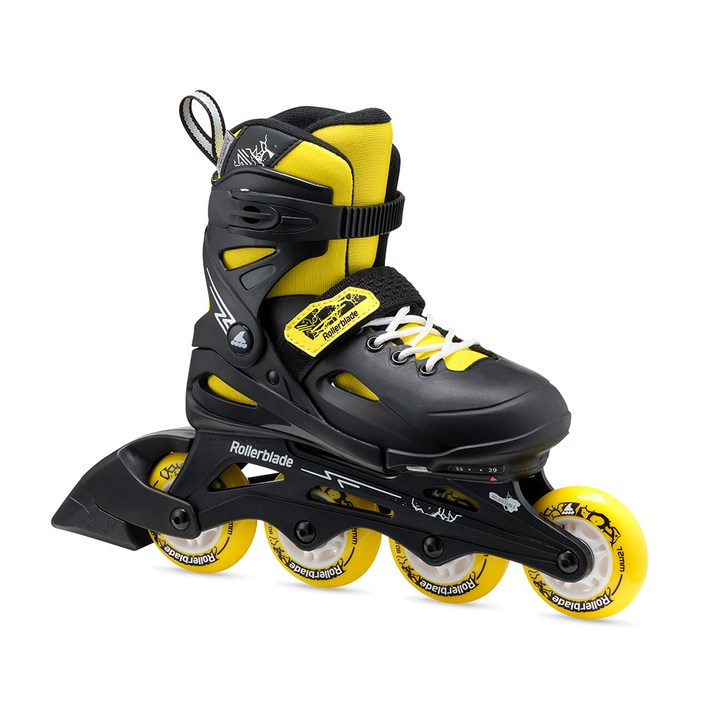 롤러블레이드 퓨리 아동용 인라인 FURY, 블랙옐로우, 1개