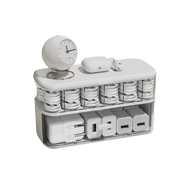 YF 대용량 아크릴 케이블 전선 충전기 수납함 정리함 다용도 케이블 보관함 서랍 정리 아이템