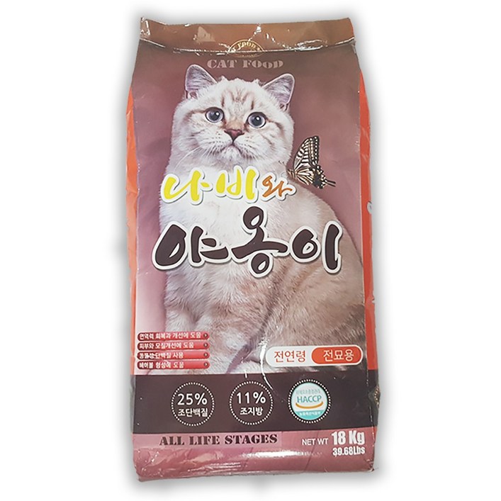 나비와야옹이 18kg 고양이사료 대용량 길고양이 길냥이사료, 18kg, 1개