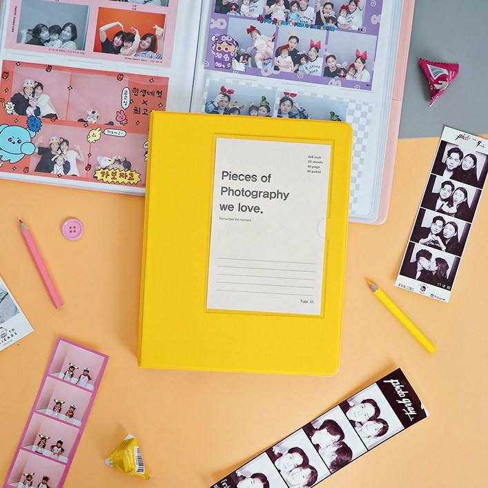 브랜드엘 네컷 스티커 사진 앨범 포켓 포토 북 포카바인더 콜렉트북 인생 4×6 80매 보관, 4×6 라임