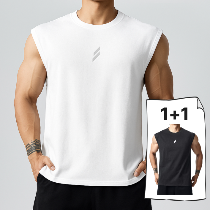 와이즈픽 남성 헬스 기능성 머슬핏 민소매 나시 2장세트