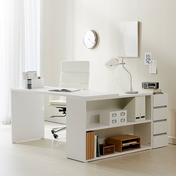 리비니아 스노우 1600 와이드데스크 ㄱ자 학생 코너형 책상 일자형책상