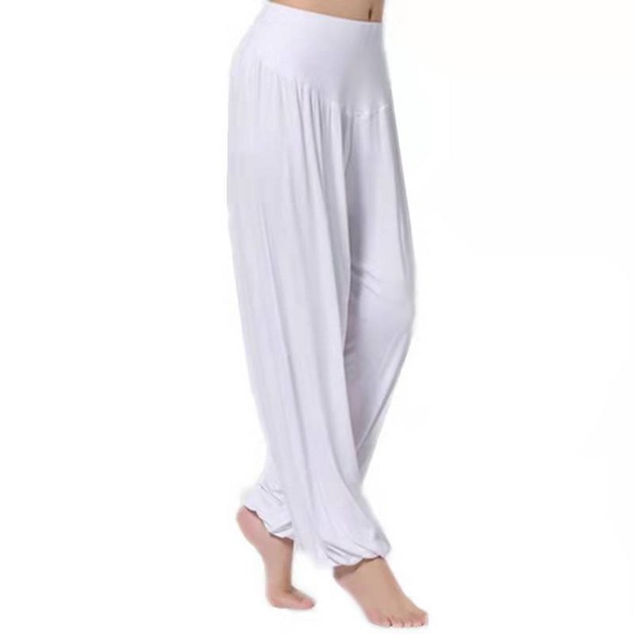 여성용 모달 요가 바지 봄여름 빅사이즈 와이드 블루머 필라테스바지 캐주얼 피트니스 팬츠 무용연습복 WMY