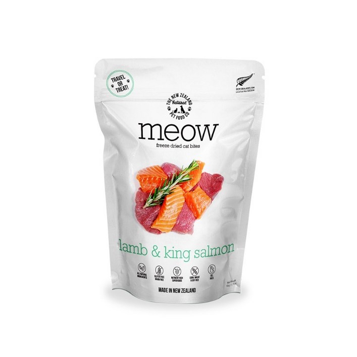 먀오 램(양고기)&킹새몬(왕연어) 동결건조 전연령 고양이 사료
