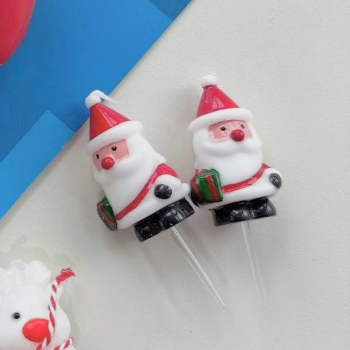 크리스마스귀여운 입체산타초 산타초 Xmas파티케이크 생일초 개별대량구매1개입, 24개, 15g, 무향