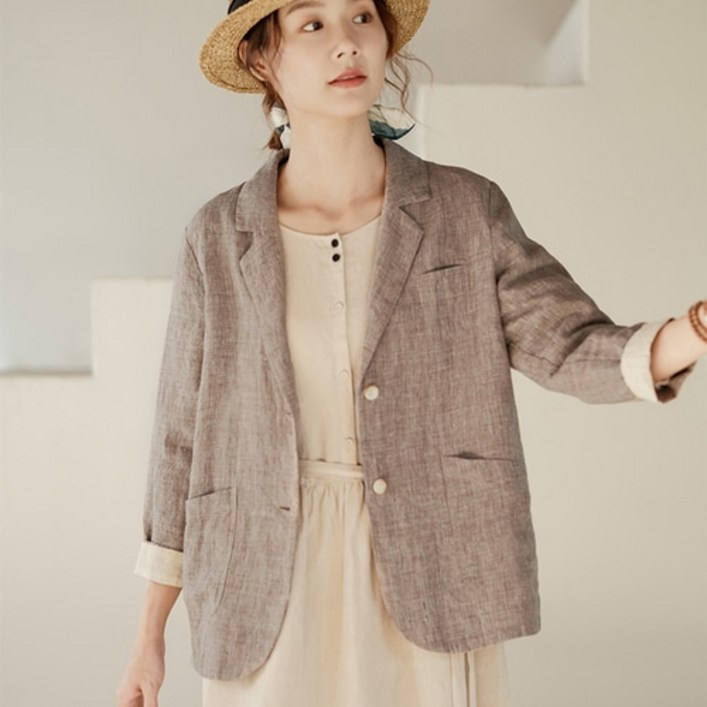 하마마스 여성린넨자켓 마자켓