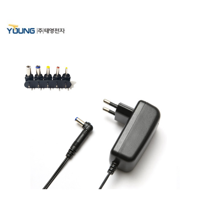 태영전자 SMPS DC 아답터 12V 2A 직류전원장치+5종젠더 wall mount
